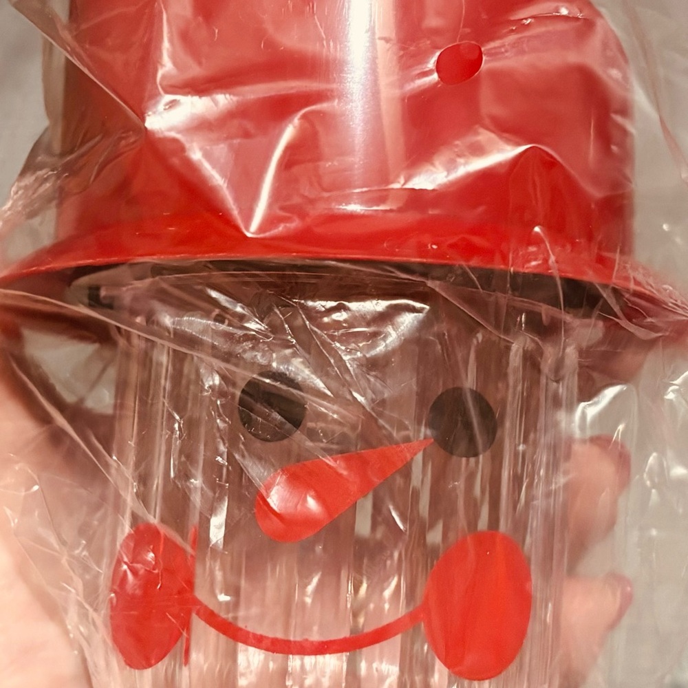 Red Snowman Solar Lights